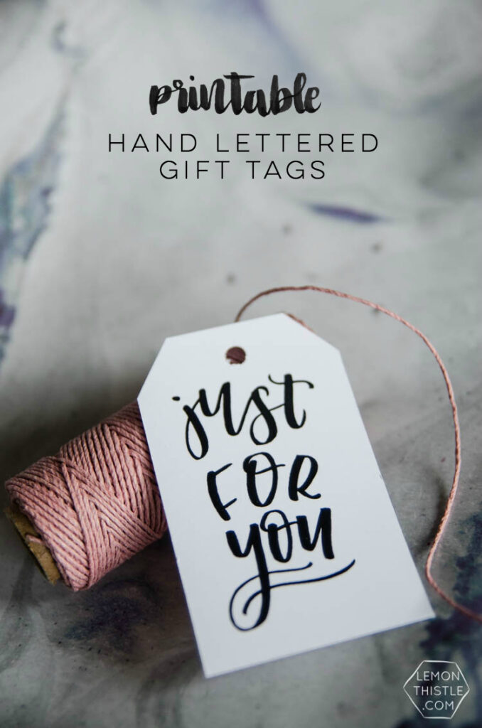Printable Hand Lettered Gift Tags