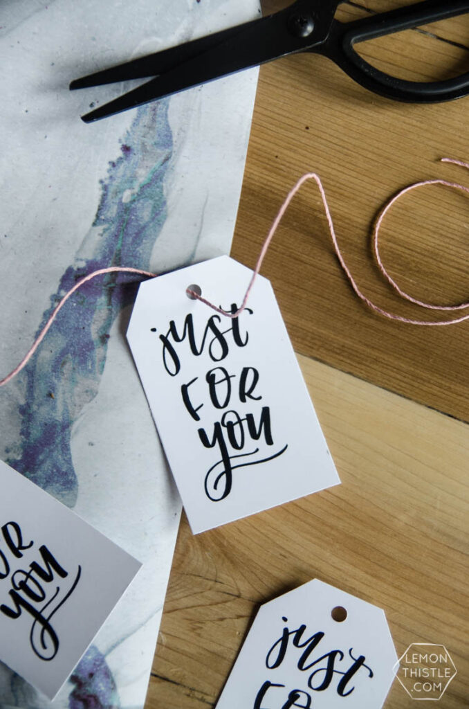 Just for You! Minimalist gift tags freebie