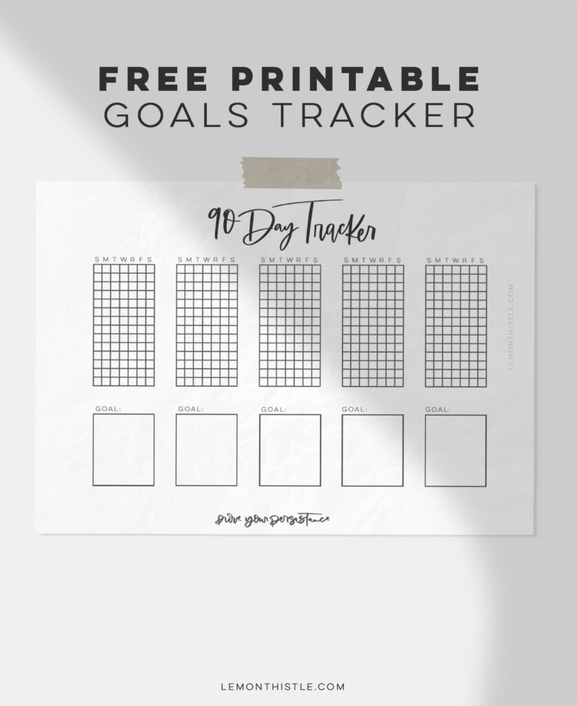 Free Printable 90 Day Habit Tracker Hand Lettered Printables 0518