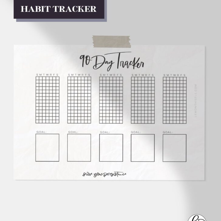 Free printable habit tracker - 90 days to track your success!