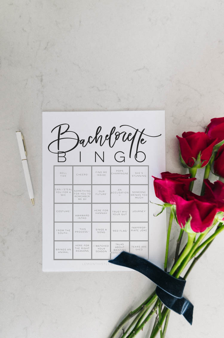 Free printable bachelorette bingo cards with roses