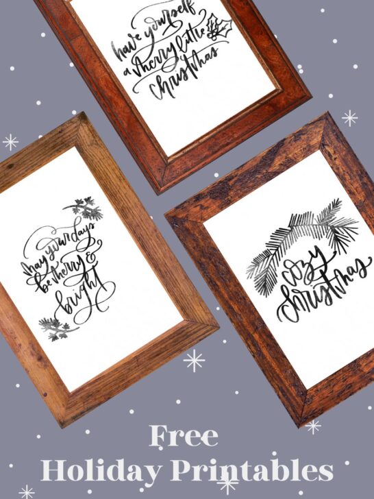 3 Free Handlettered Holiday Printables