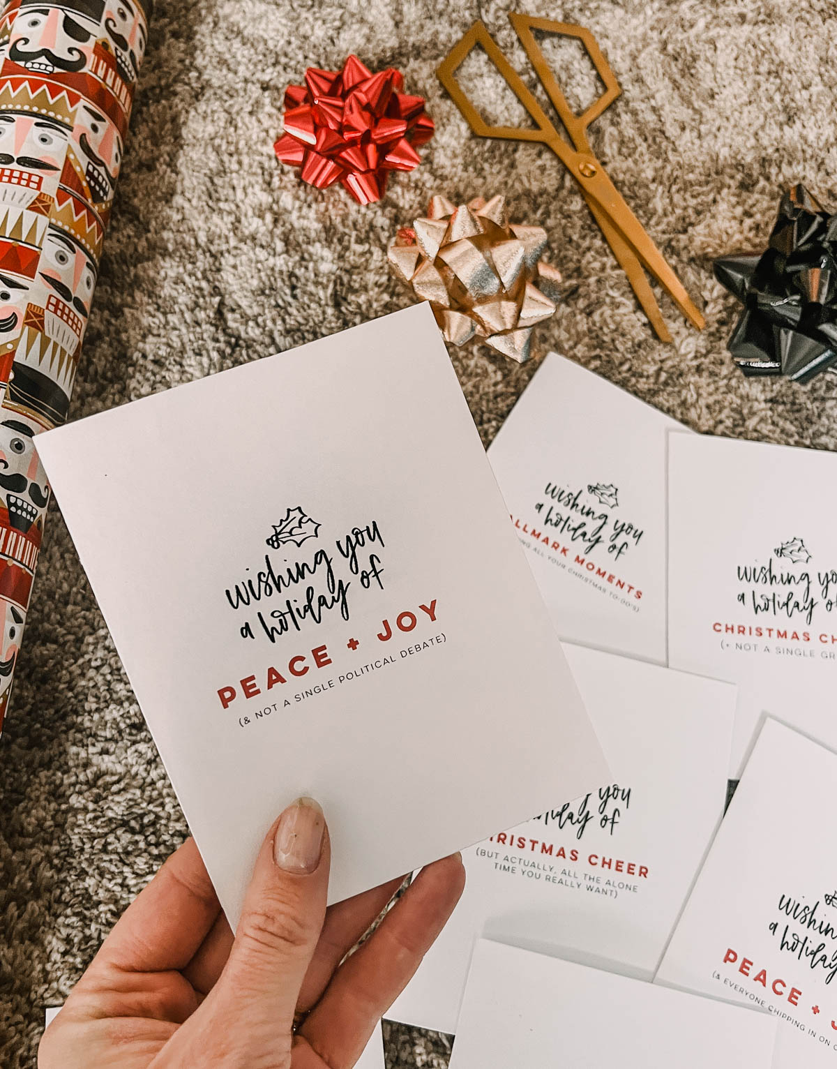 Handlettered Holiday Cards for each Enneagram number