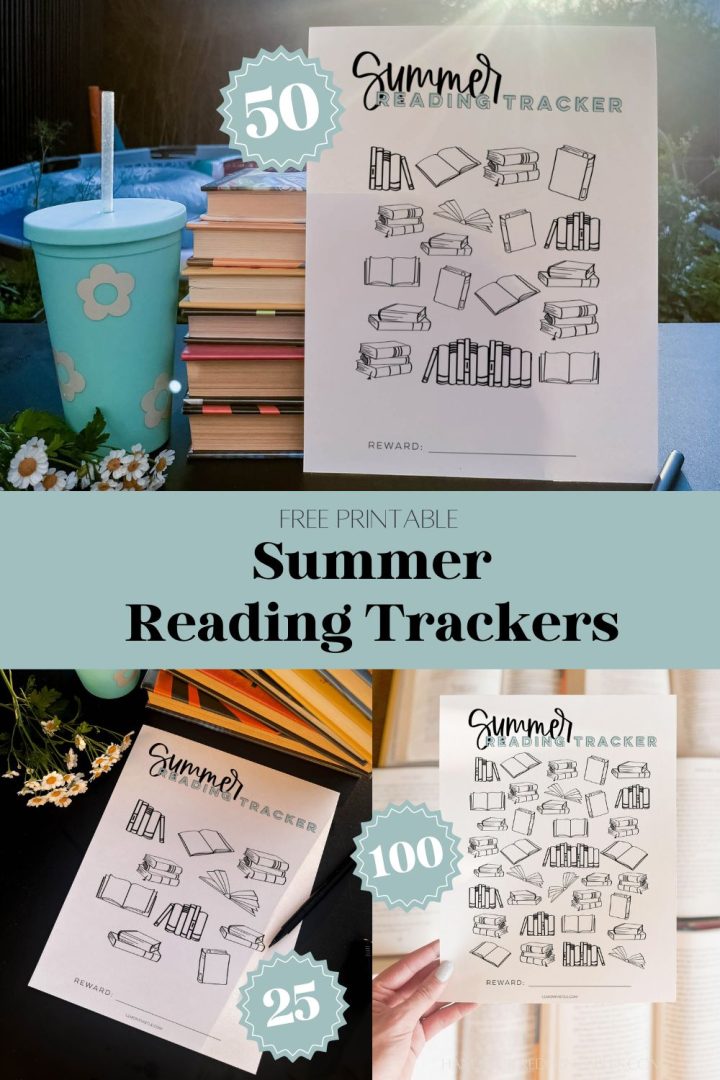 Summer Free Printable reading tracker Book log template Hand