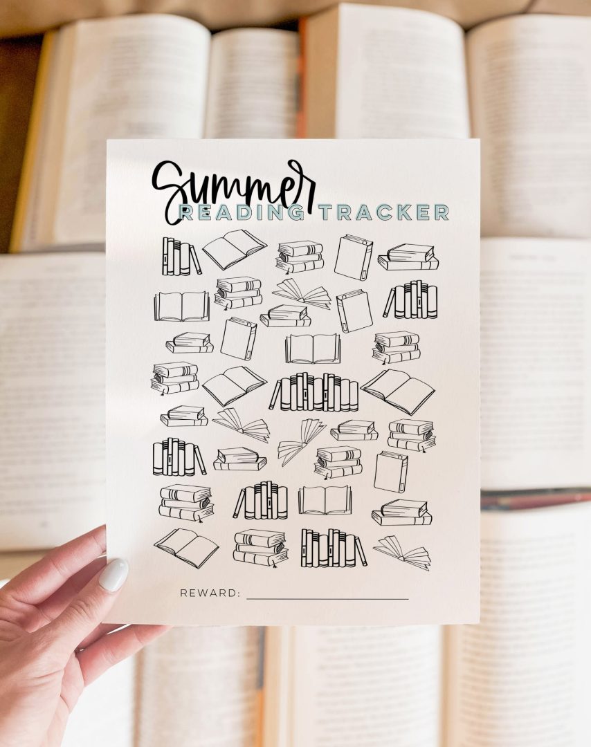 Summer Free Printable reading tracker Book log template Hand