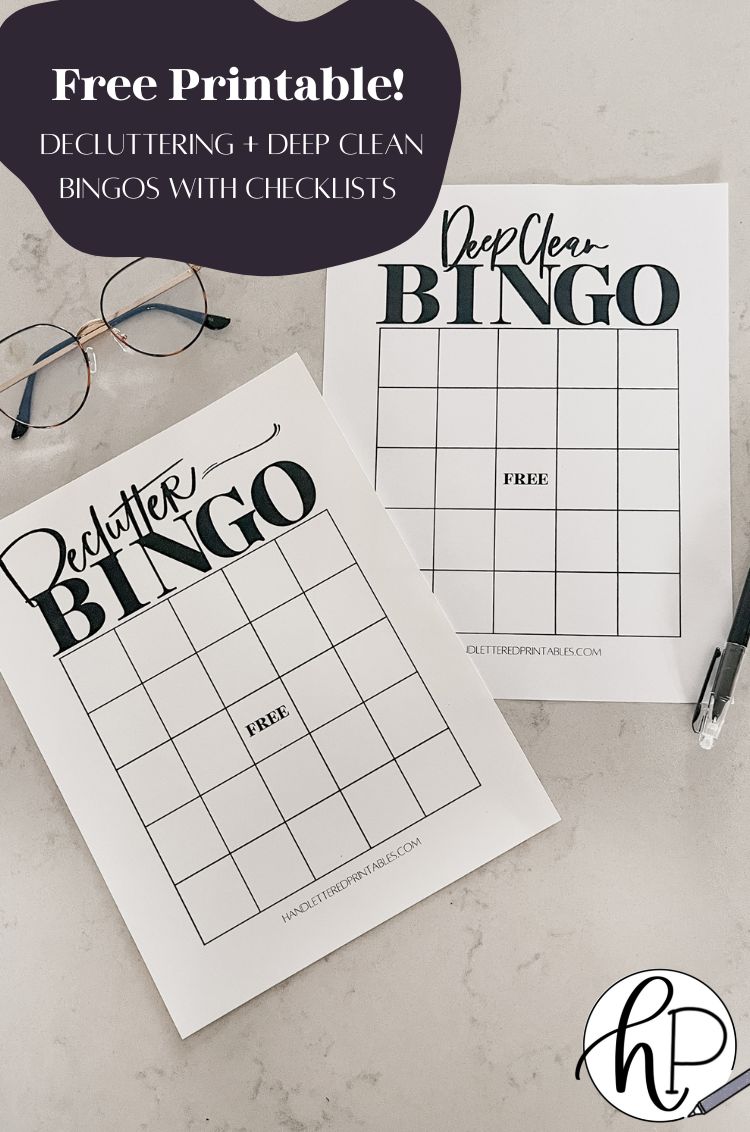 Free Printable Bingo for Decluttering and Deep Cleaning
