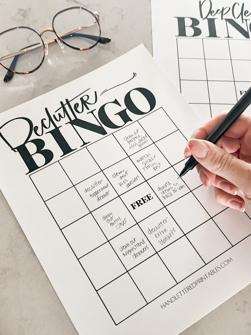 Free Printable Bingo! Declutter + Deep Clean Checklist (made fun ...