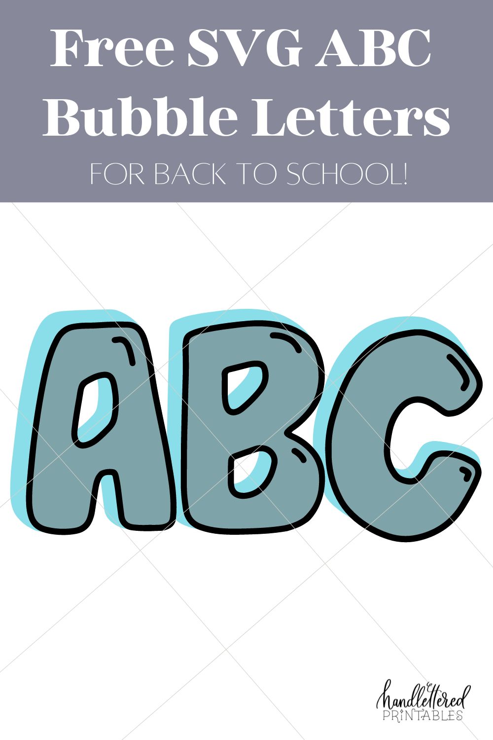 Free bubble letters ABC SVG files mockup with title