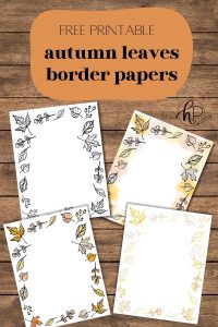 Fall Borders Free Printable Paper With Autumn Leaves Hand Lettered