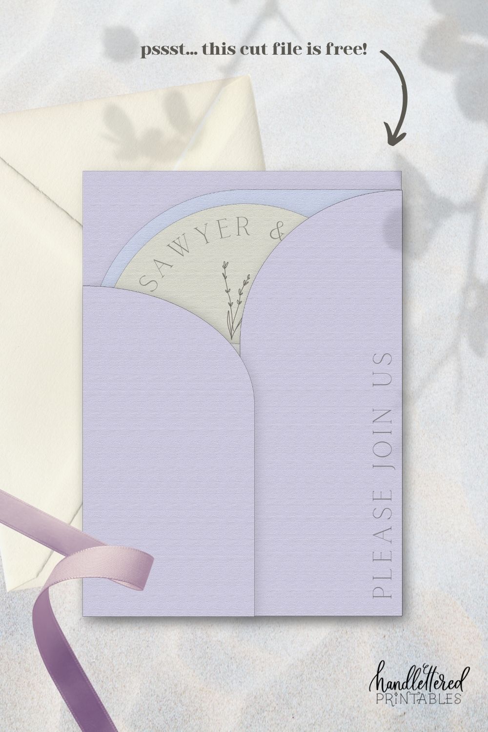 SVG Wedding Invitation Free Download- trifold arches with pocket and insert cards
