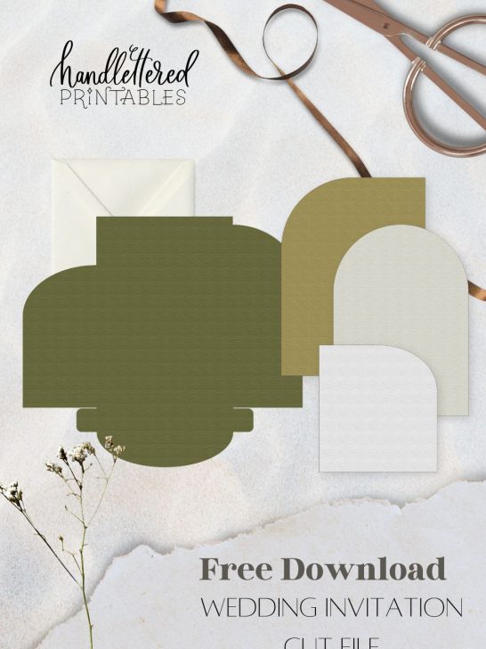 Free Wedding Invitation Cut file with insert cards and score lines