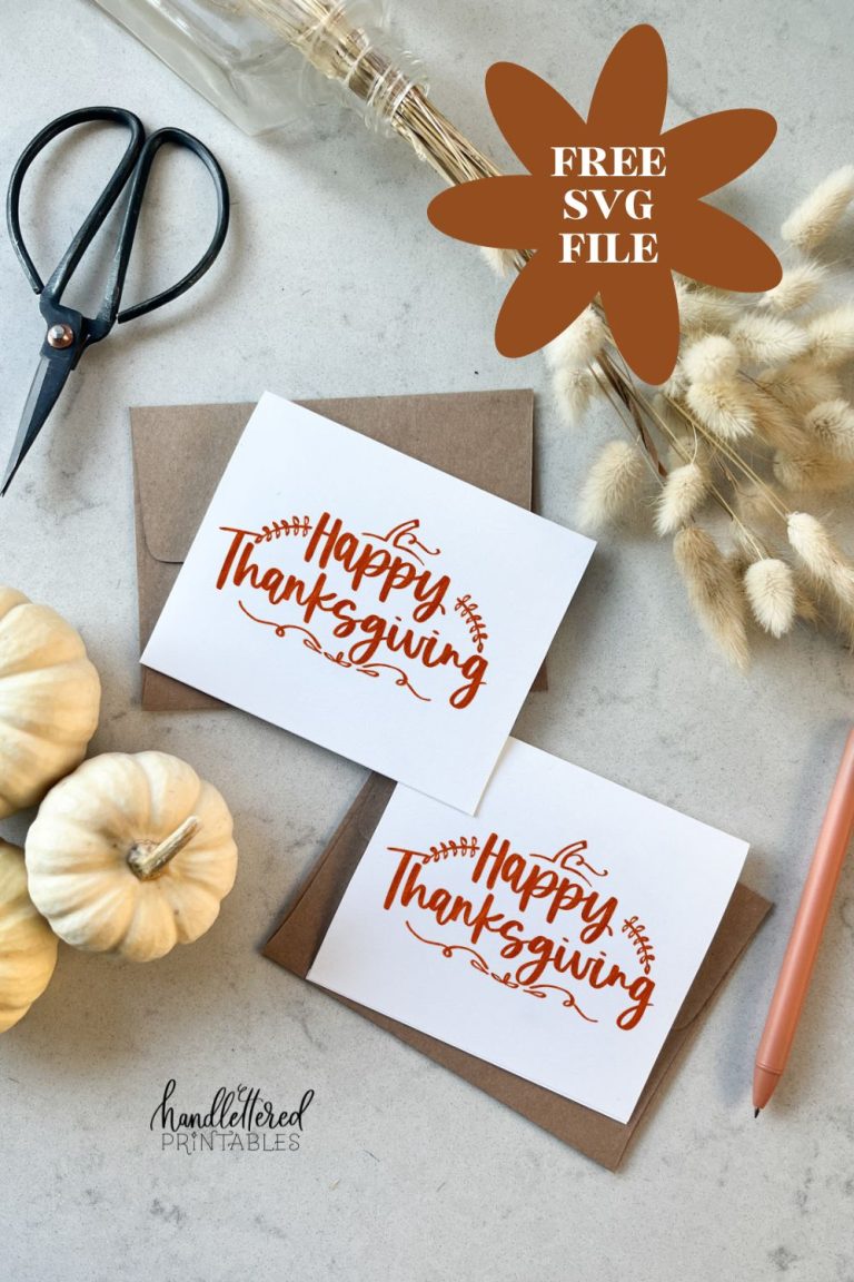 Hand Lettered Thanksgiving Scripture FREE Hand Lettered Happy Thanksgiving SVG File - Hand Lettered Printables