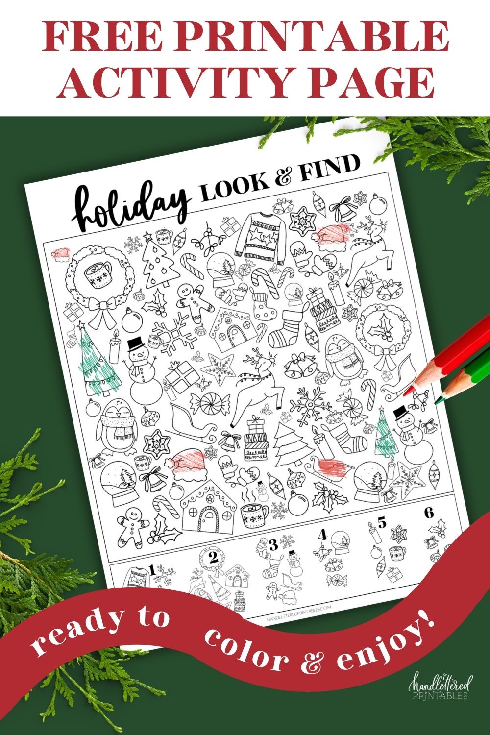 free printable holiday look and find activity sheet for kids