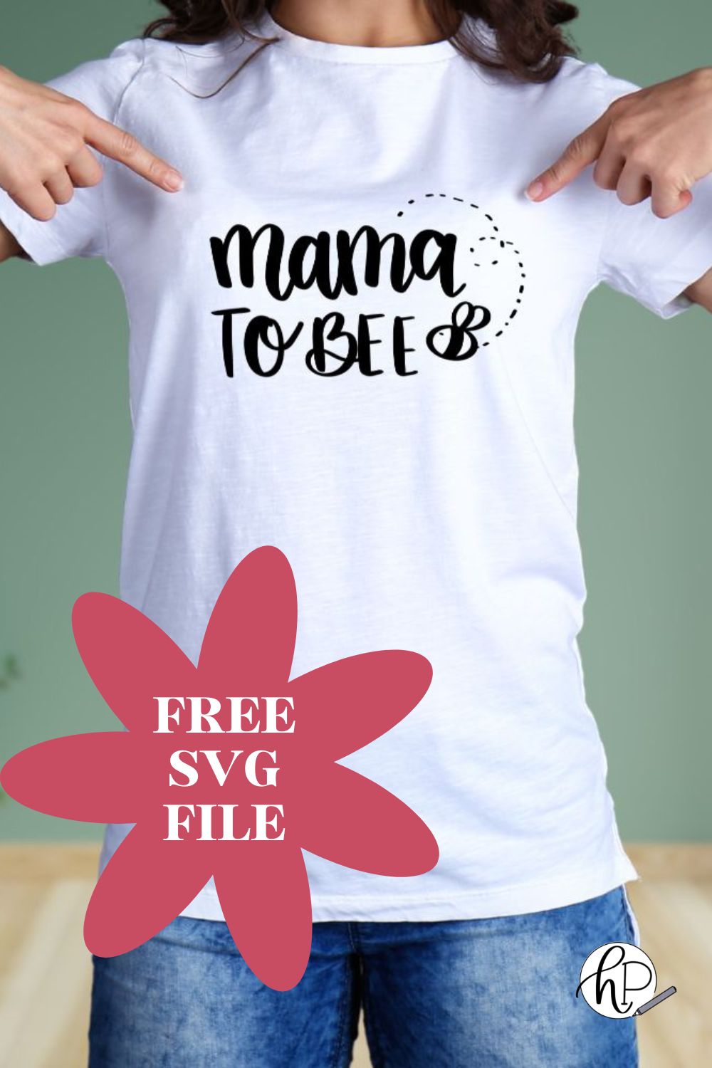 Mama to bee SVG file shown on a t-shirt, text overlay reads 'free SVG file'